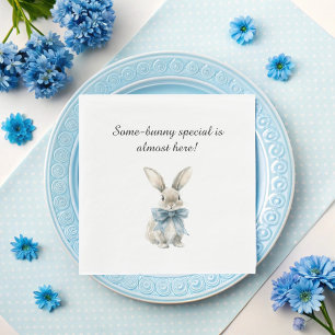 Blue Bunny Baby Shower Napkin
