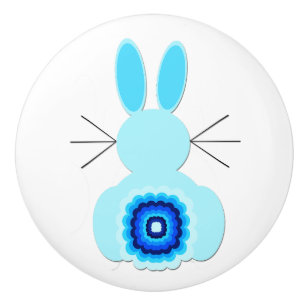 Blue Bunny Ceramic Pull