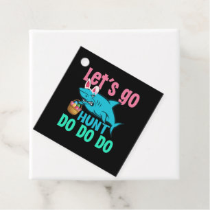 Blue Bunny Ears Shark Easter Egg Hunt Favour Tags