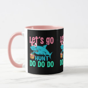 Blue Bunny Ears Shark Easter Egg Hunt Mug
