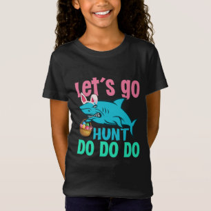 Blue Bunny Ears Shark Easter Egg Hunt T-Shirt