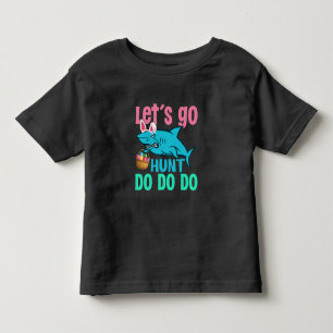 Blue Bunny Ears Shark Easter Egg Hunt Toddler T-Shirt