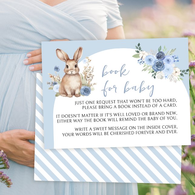 Blue bunny easter book for baby shower cards (Creator Uploaded)