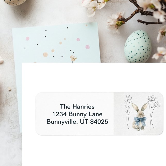 Blue Bunny Easter Return Address (Creator Uploaded)