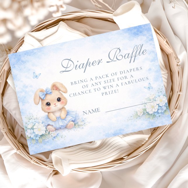 Blue Bunny Floral Diapper Raffle Enclosure Card (Creator Uploaded)