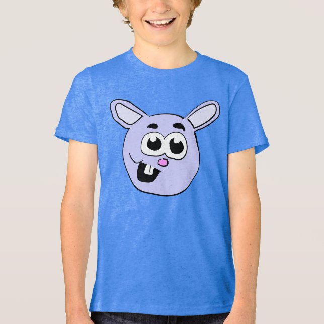 Blue Bunny Head Tri-Blend Shirt (Front)