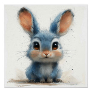 Blue Bunny Mouse: A Bit of Whimsy Bunny Poster