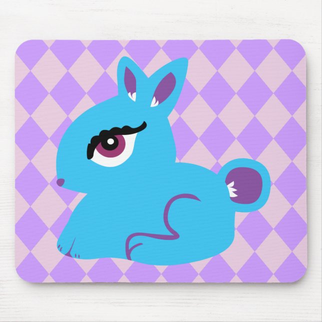 Blue Bunny Mouse Mat (Front)
