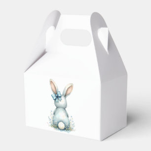 Blue Bunny Tail Cottontail Easter Bunny with Eggs Favour Box