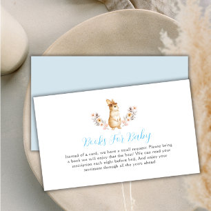 Blue Bunny Wildflower Boy Books For Baby Shower Enclosure Card