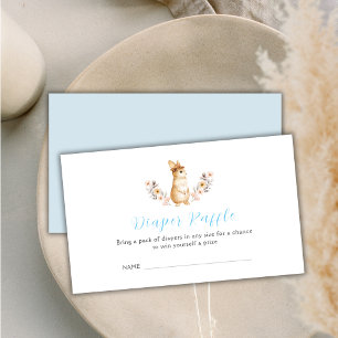 Blue Bunny Wildflower Diaper Raffle Baby Shower Enclosure Card
