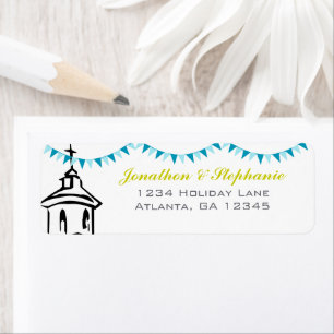 Blue Bunting Going to the Chapel  Return Address