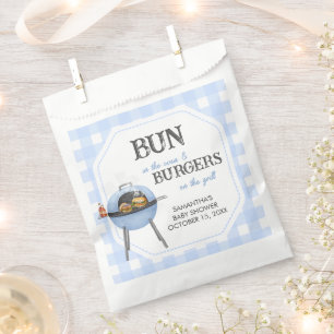 Blue Burger BBQ Baby Shower Favour Bags