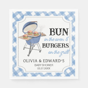 Blue Burger BBQ Baby Shower Napkin