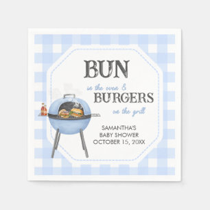 Blue Burger BBQ Baby Shower Napkin