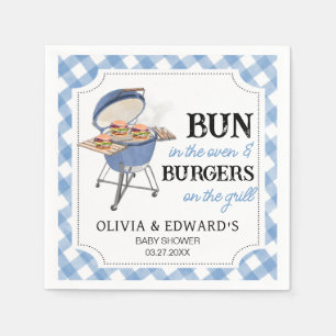Blue Burger BBQ Baby Shower Napkin