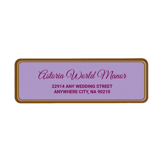 Blue Burgundy Gold Blush  Wedding address  (Front)