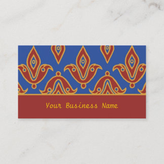 Blue, Burgundy, Gold Business Card