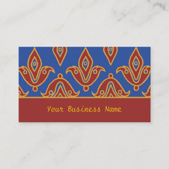 Blue, Burgundy, Gold Business Card (Front)