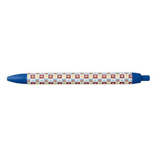 Blue Burgundy Gold Sunburst Pen
