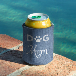 Blue Burlap Dog Mum Cooler