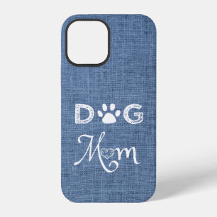 Blue Burlap Dog Mum iPhone Case