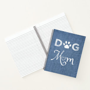 Blue Burlap Dog Mum Notebook