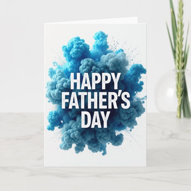 Blue Burst Fathers Day Card (Front)