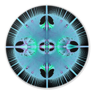 Blue Burst Fractal Drawer and Cabinet Knob