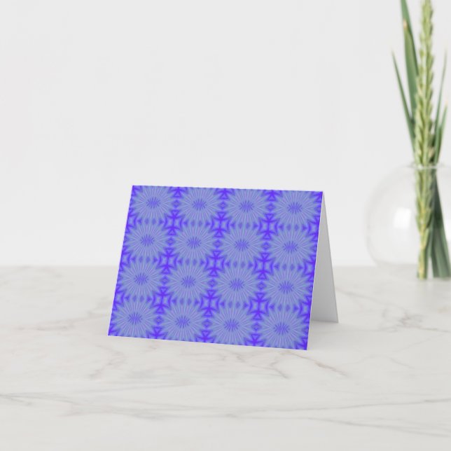 Blue bursts pattern, note card (Front)