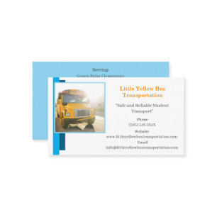 Blue Bus Driver Yellow School Bus Business Card