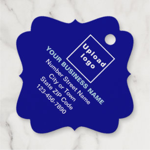 Blue Business Brand on Fancy Square Foil Tag
