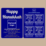 Blue Business Brand on Hanukkah Foil Holiday Card<br><div class="desc">Happy Hanukkah! Wishing you joy, peace and blessing this festival of lights. A holiday to celebrate and to advertise also your business or to promote your brand name to customers or clients. Customisable foil holiday card that you can put your business brand, your products or services and with Hanukkah greeting....</div>