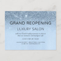 Blue Business Grand Reopening Glitter Hair Salon