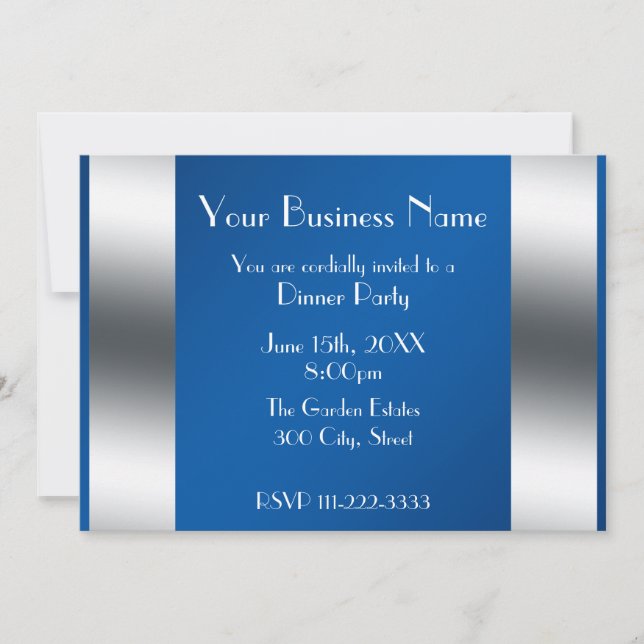 Blue Business invitation (Front)