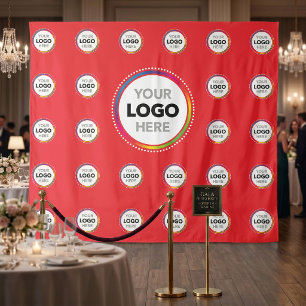Blue Business Logo Backdrop   Promo Photo Wall Tapestry