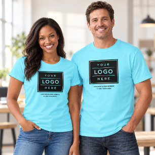 Blue Business Logo Company Name Promo T-Shirt