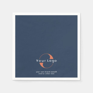 Blue Business logo + text Company brand Modern Napkin