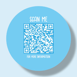  Blue   Business QR Code Scannable Classic Round Sticker