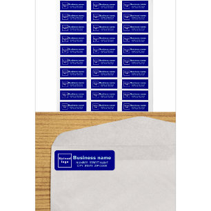 Blue Business Return Address Label