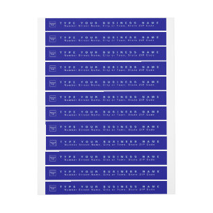 Blue Business Return Address Slim Wrap Around Label
