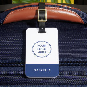 Blue Business Your Logo Luggage Tag