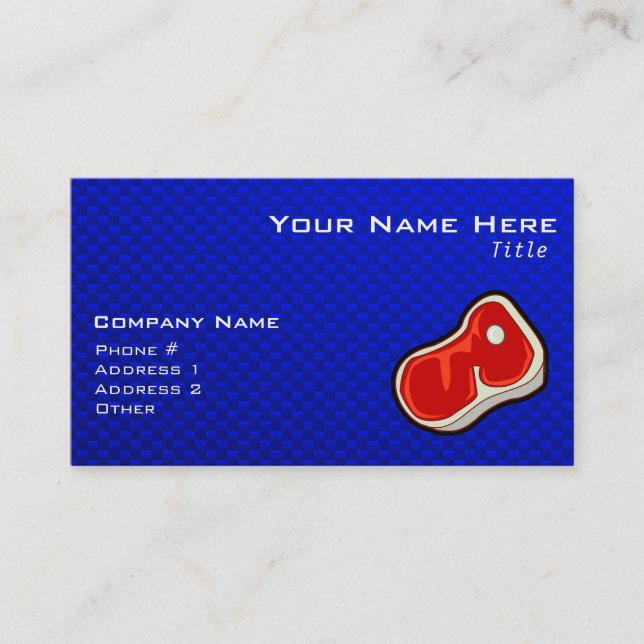 Blue Butcher's Steak Business Card (Front)
