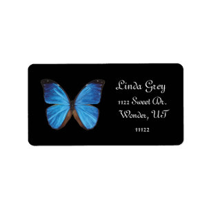 Blue Buterfly Address Label