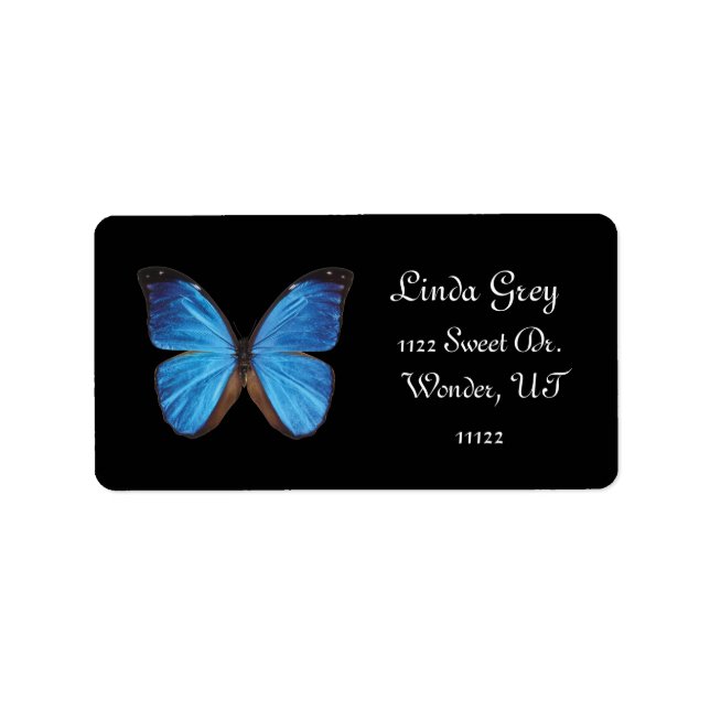 Blue Buterfly Address Label (Front)