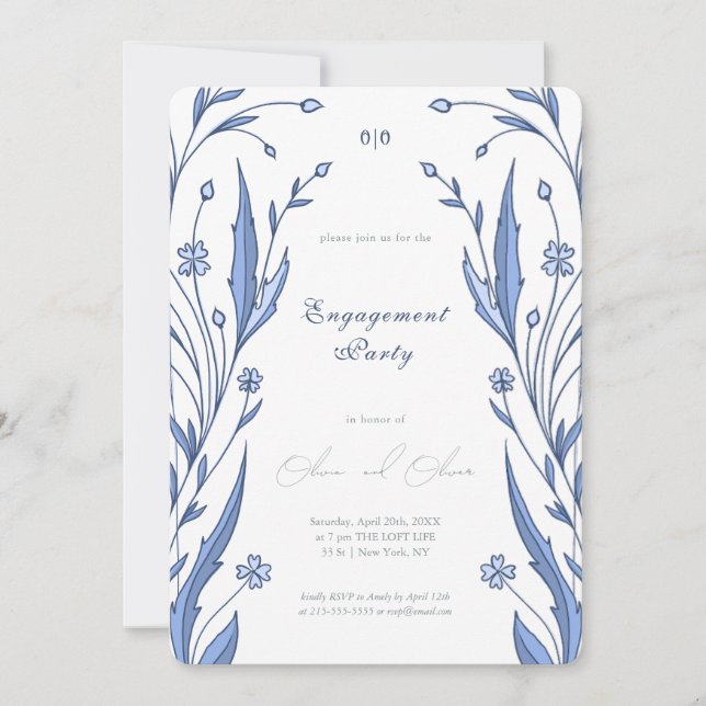 Blue Buttercup Invitation (Front)