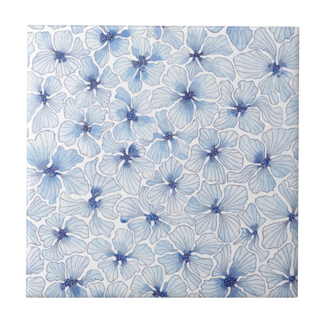 Blue Buttercups Tile (Front)