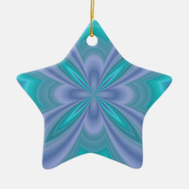 Blue Butterflies Abstract Ceramic Tree Decoration (Front)
