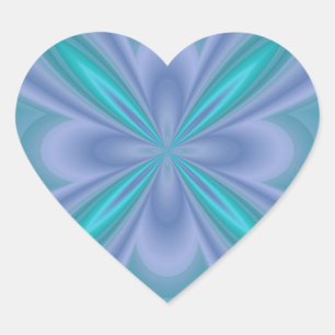 Blue Butterflies Abstract Heart Sticker