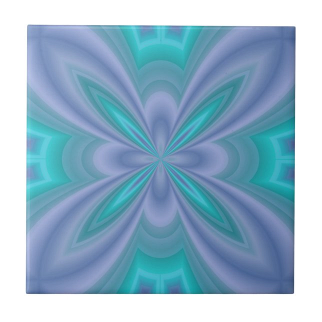 Blue Butterflies Abstract Tile (Front)